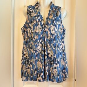 Nine West Jeans sleeveless summer blouse blue used size medium